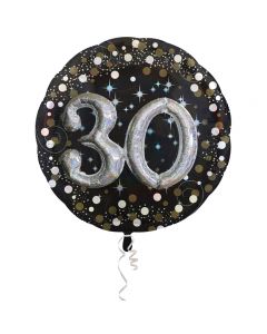 Multi Balloon Sparkling Birthday 30 Folienballon P75 verpackt 81 x 81 cm