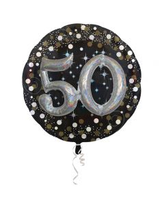 XXL Ballon mit der Zahl 50 und 3D-Effekt
