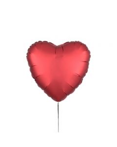 Standard "Satin Sangria Heart" Folienballon Herz, S15, verpackt, 43cm