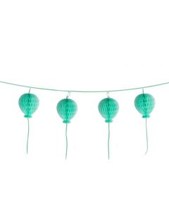 Wabenball-Girlande in Form von Luftballons in mint