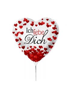 Ballon 'Ich liebe Dich' mit roten Herzen