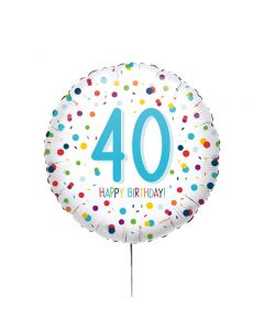 Folienballon 40.Geburtstag Konfetti