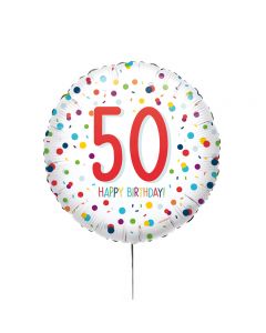 Folienballon 50.Geburtstag Konfetti