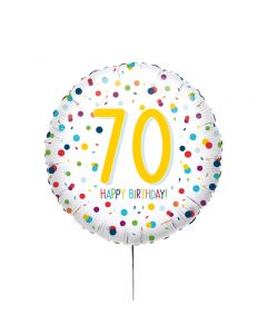 Folienballon 70.Geburtstag Konfetti