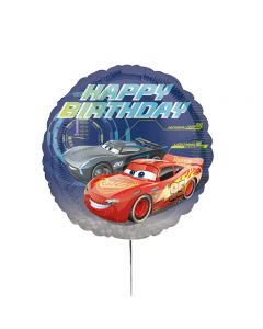 Standard "Cars - Happy Birthday" Folienballon Rund, S60, verpackt, 43cm