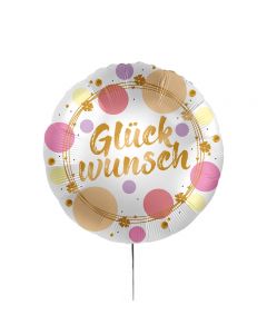 Folienballon - Shiny Dots Glueckwunsch