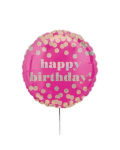 Folienballon 'Happy Birthday' gepunktet