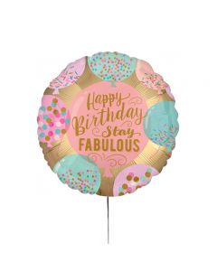 Standard Happy Birthday Stay Fabulous Folienballon S40 verpackt