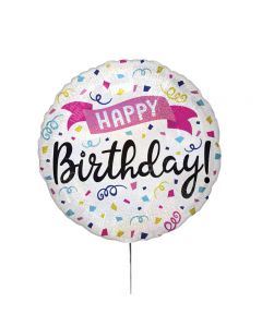 Folienballon 'Happy Birthday' holografischer Banner