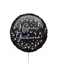Folienballon 'Herzlichen Glückwunsch' Sparkling Birthday