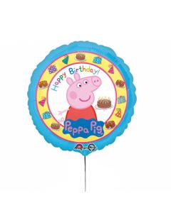 Standard "Peppa Pig Happy Birthday" Folienballon rund S60 verpackt 43cm