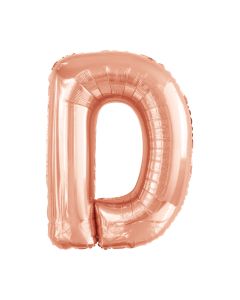 Folienballon Großer Buchstabe D in Rosé Gold
