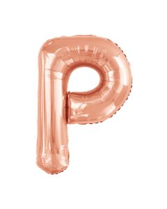 Folienballon Großer Buchstabe P in Rosé Gold