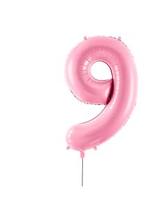 Folienballon Ziffer ''9'', 86cm, rosa