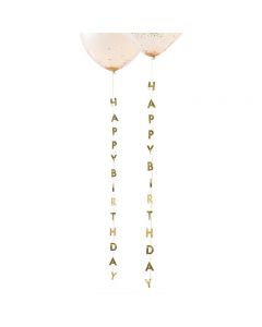 Balloon Tail - Happy Birthday - Gold Foiled