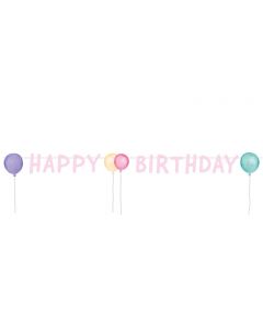 Partykette Happy Birthday Pastel Papier 150 x 13,8 cm