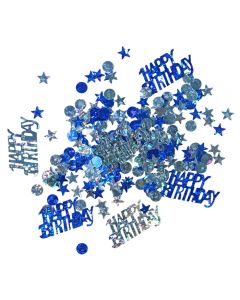 Konfetti Happy Birthday blau