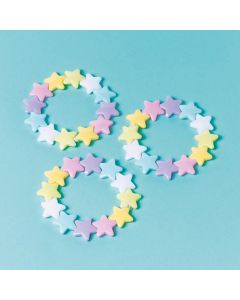 12 Armbänder Sterne Plastik 1,6 x 1,7 cm