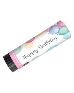 Konfettikanonen Happy Birthday Pastel Plastik - Papier 15 cm, 2 Stk