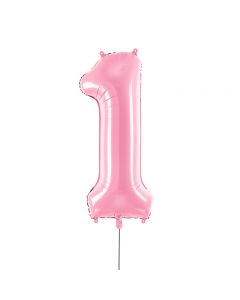 Folienballon Ziffer ''1'', 86cm, rosa