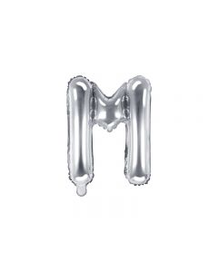 Folienballon Kleiner Buchstabe M in Silber