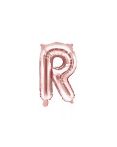 Folienballon Kleiner Buchstabe R in Rosé Gold