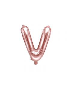 Folienballon Kleiner Buchstabe V in Rosé Gold