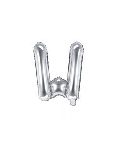 Folienballon Kleiner Buchstabe W in Silber