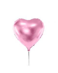 Ballon in Herzform in der Farbe Rosa Metallic
