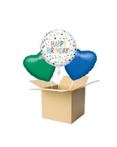 Helium-gefüllte Ballons 'Happy Birthday' mit Konfetti-Effekt