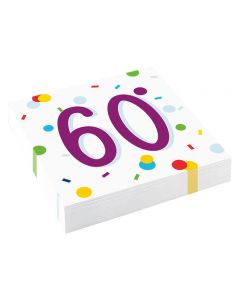 20 Servietten Confetti Birthday 60 33 x 33 cm