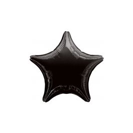 Amscan Folienballon Stern – Schwarz, 48 Cm, Mit Selbstschließendem Ventil, Für Helium Oder Luft
