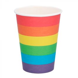 8er-Pack Papierbecher, 266 Ml – Regenbogen Emoji Design Für Fröhliche Partys