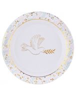 Pappteller Kommunion Taube 23 cm - 10 Stk.