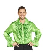 Erwachsenenkostüm Satin Shirt Lime Größe M