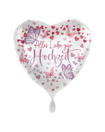 Folienballon - Hochzeit Alles Liebe Schmetterlinge 43 cm