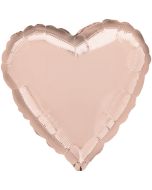 Standard Metallic Roségold Folienballon Herz C16 lose 43 cm