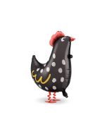 Folienballon laufendes Tier Hahn, 45 cm x 42 cm