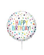 Standard EU Confetti Birthday Folienballon rund S40