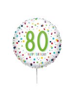 Folienballon 80.Geburtstag Konfetti