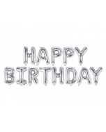 Folienballon-Girlande 'Happy Birthday' in silber