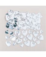 Konfetti Liebende Herzen in silber
