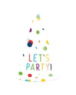 Partyhütchen Confetti Birthday Papier Höhe 16 cm, 8 Stk