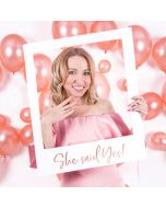 Selfie-Rahmen 'She said yes' in rosé gold
