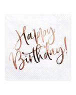 Servietten 'Happy Birthday' in rosé gold