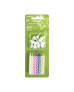 Spiralkerzen mit 12 Haltern 4-farbig sortiert Höhe 6,3 cm, 24 Stk