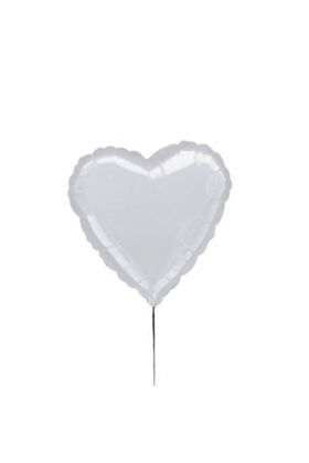Standard Herz silber metallic Folienballon S15 lose