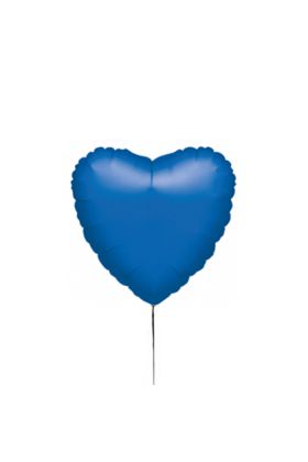 Ballon in Herzform in der Farbe Blau Metallic