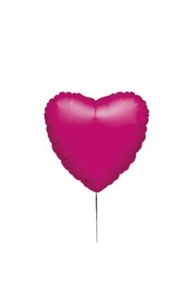 Ballon in Herzform in der Farbe Fuchsia Metallic