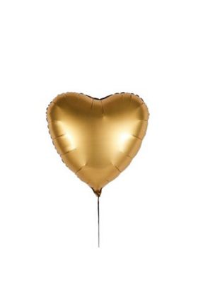 Ballon in Herzform  in der Farbe Gold Satin 